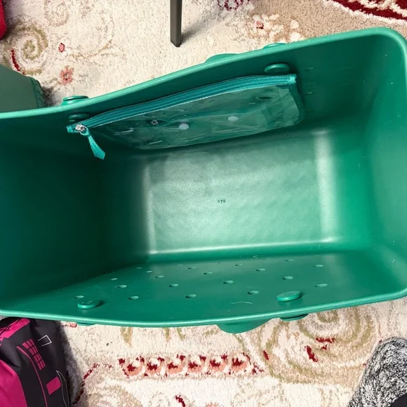 Teal shamrock Bogg Bag Tote - Picture 3 of 10